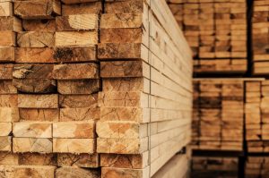 Pallets of lumber