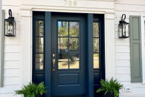 new front door black clean and bright siding